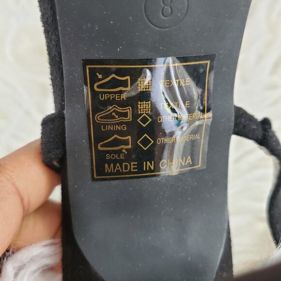 Boohoo Black Pointed Toe Slingback Strappy Heels 8 - Picture 8 of 9